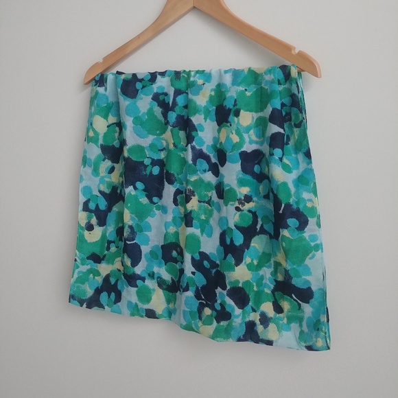 4/$20 Blue green abstract floral watercolour spot soft infinity scarf - Picture 3 of 8